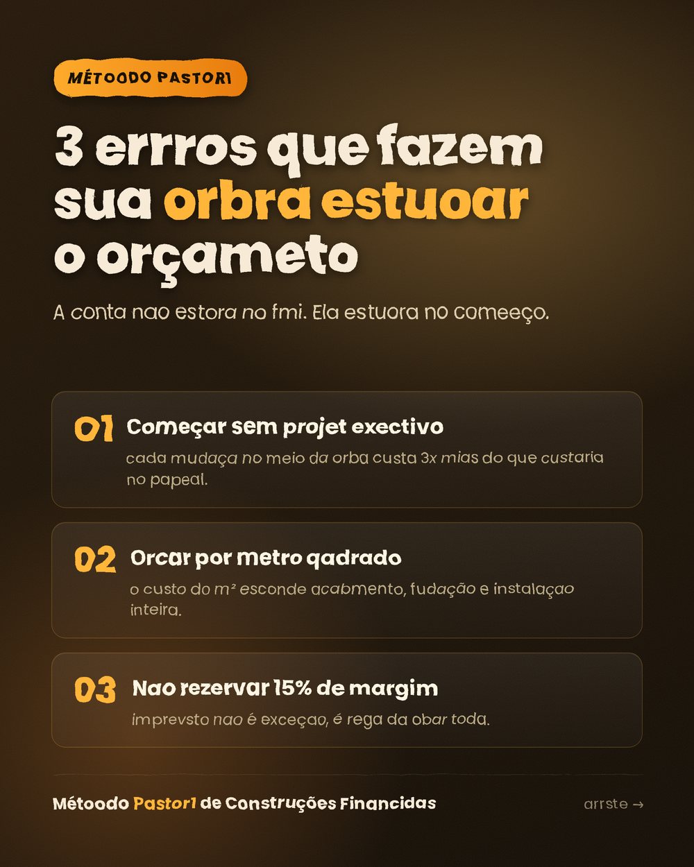 Card gerado por IA de imagem, texto com erros